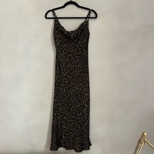 ZARA Leopard Satin Cami Dress